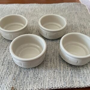Longaberger Cream Ceramic Stackable Ramekins